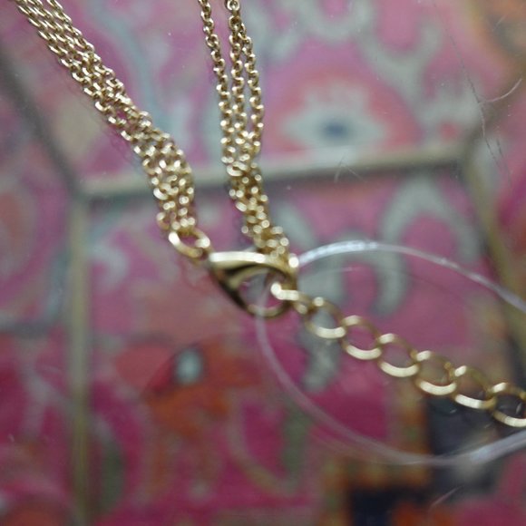 (NWT) Gold Pallettes 3-Tier Drop Statement Necklace 16" w/ 3" ext. - Picture 4 of 11